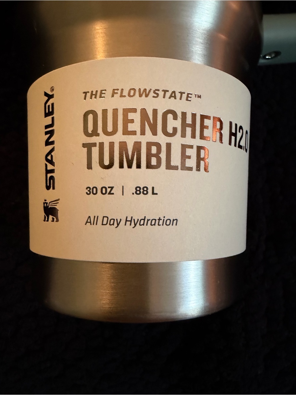 Stanley Silver Stainless Quencher Tumbler with White Label - Picture 3 of 7